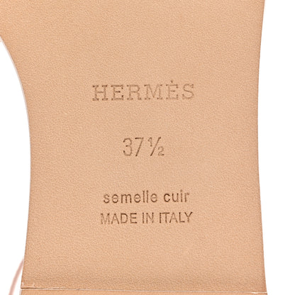 Hermes Calfskin Santorini Sandals 37.5 Rose Petale 6 of 8