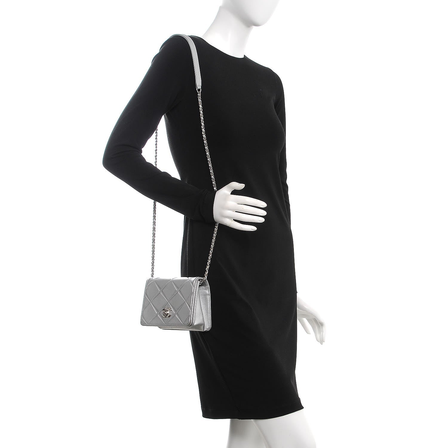 Chanel Metallic Calfskin Mini Propeller Flap Silver 2 of 16