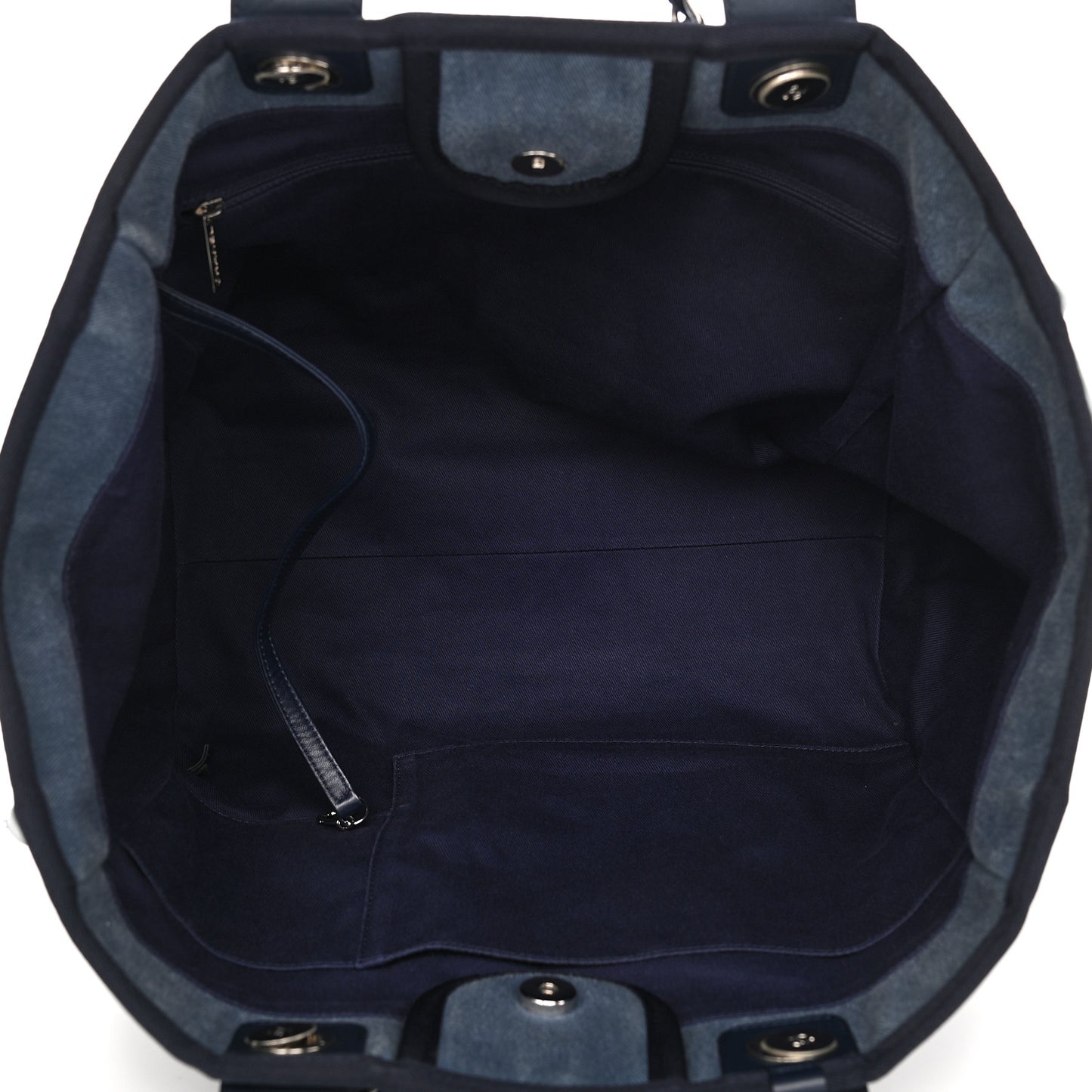 Canvas Sequin Medium Deauville Tote Navy