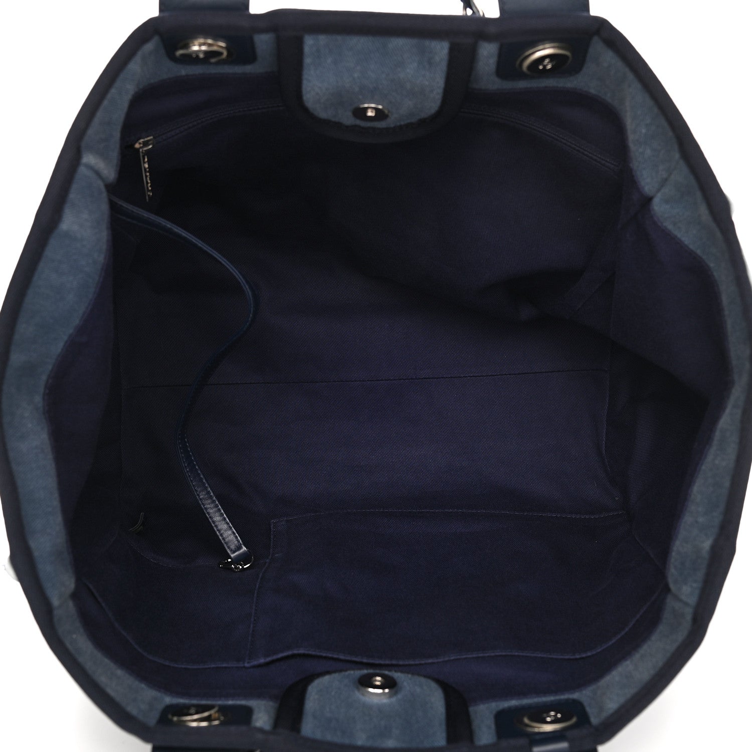 Chanel Canvas Sequin Medium Deauville Tote Navy 5 of 9