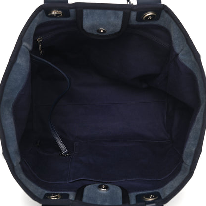 Chanel Canvas Sequin Medium Deauville Tote Navy 5 of 9