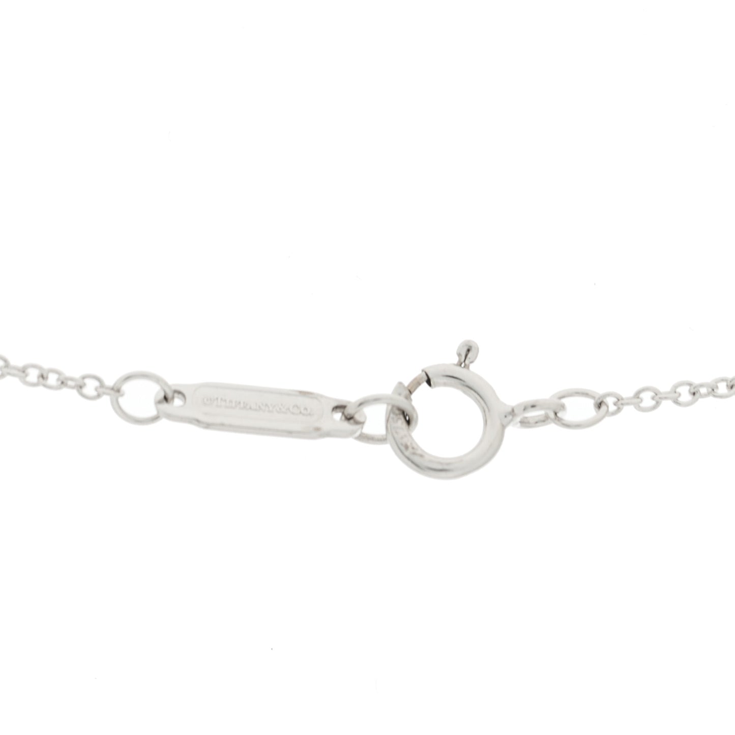 18K White Gold Diamond Small T Smile Pendant Necklace