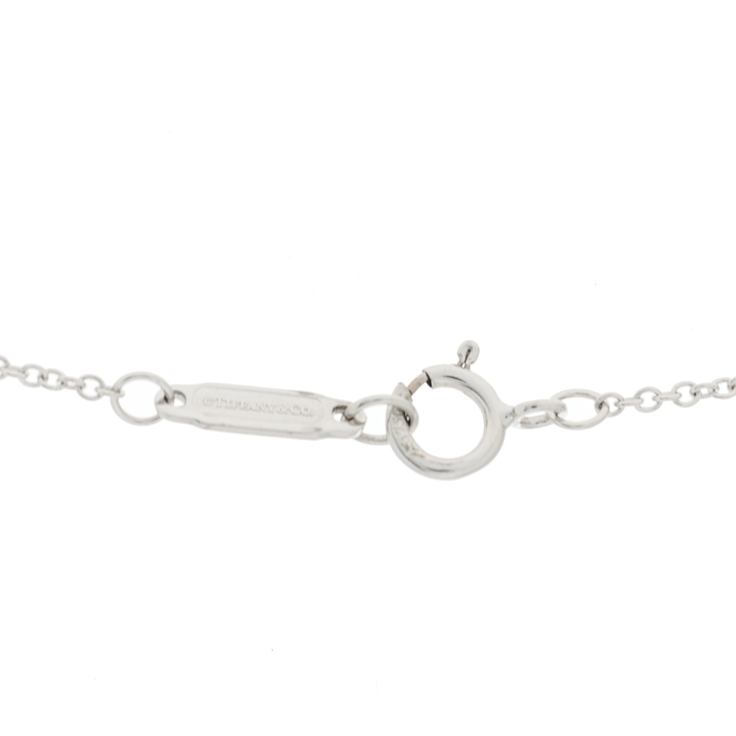 Tiffany 18K White Gold Diamond Small T Smile Pendant Necklace 5 of 6
