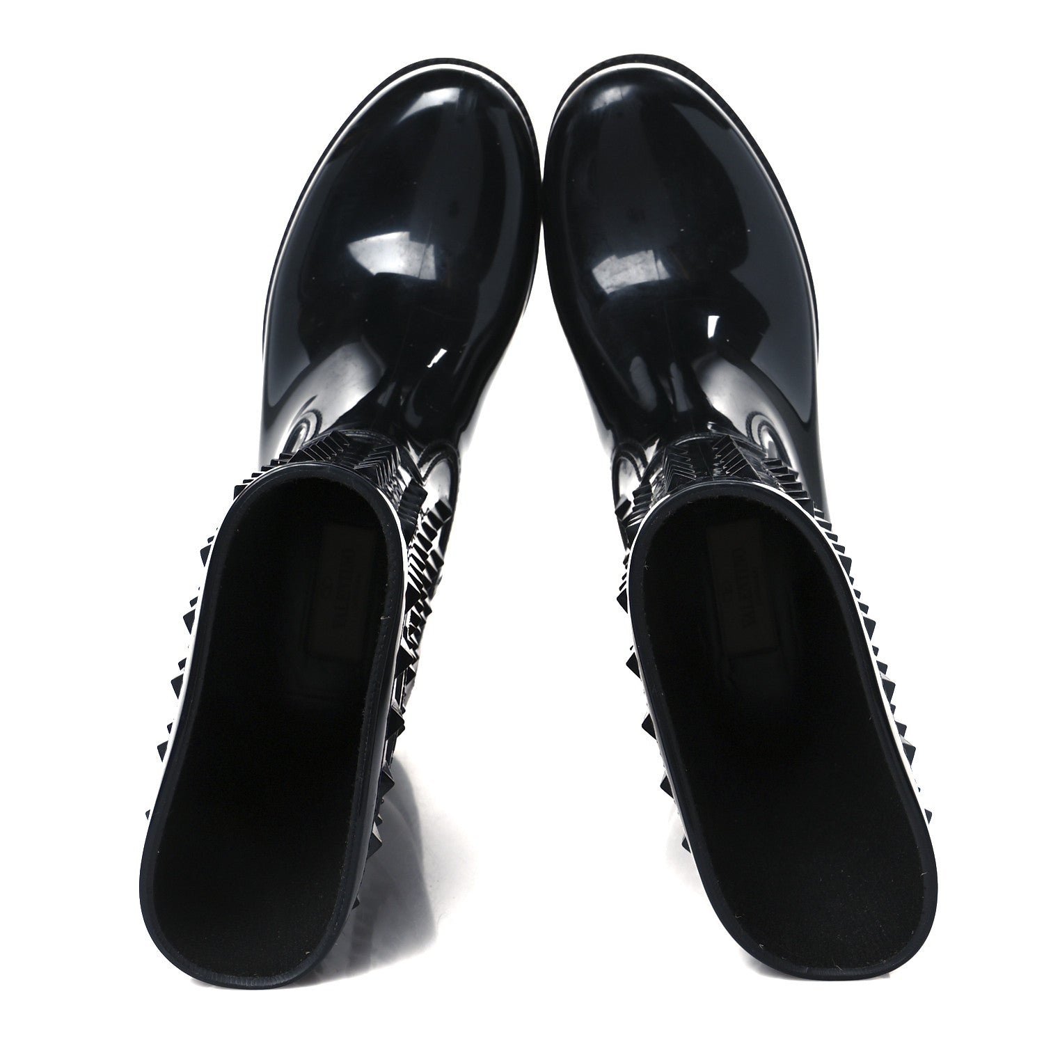 Valentino Garavani Rubber Rockstud Short Rainboots 38 Black 2 of 8