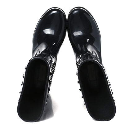 Valentino Garavani Rubber Rockstud Short Rainboots 38 Black 2 of 8