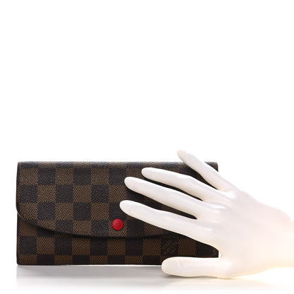 Louis Vuitton Damier Ebene Emilie Wallet Red 2 of 10