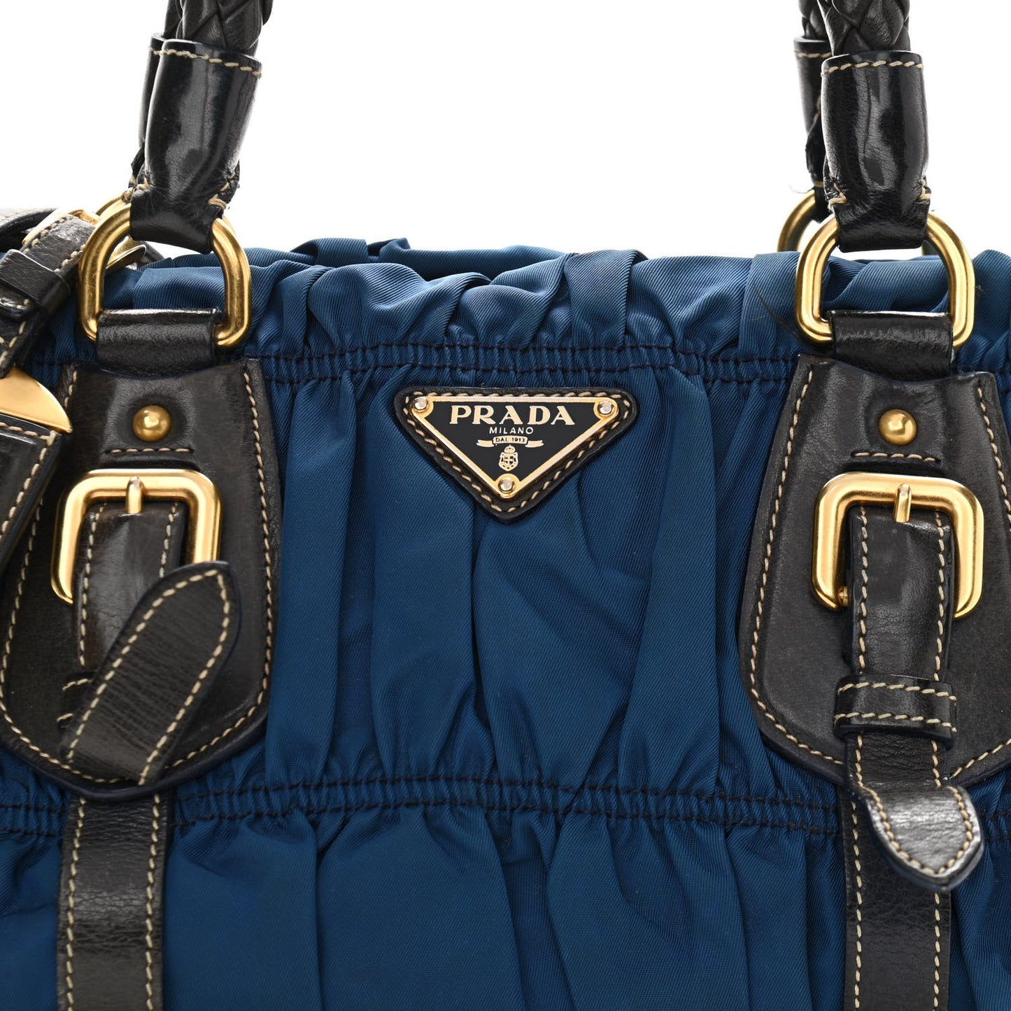 Tessuto Nylon Gaufre Shopping Satchel Bleuette