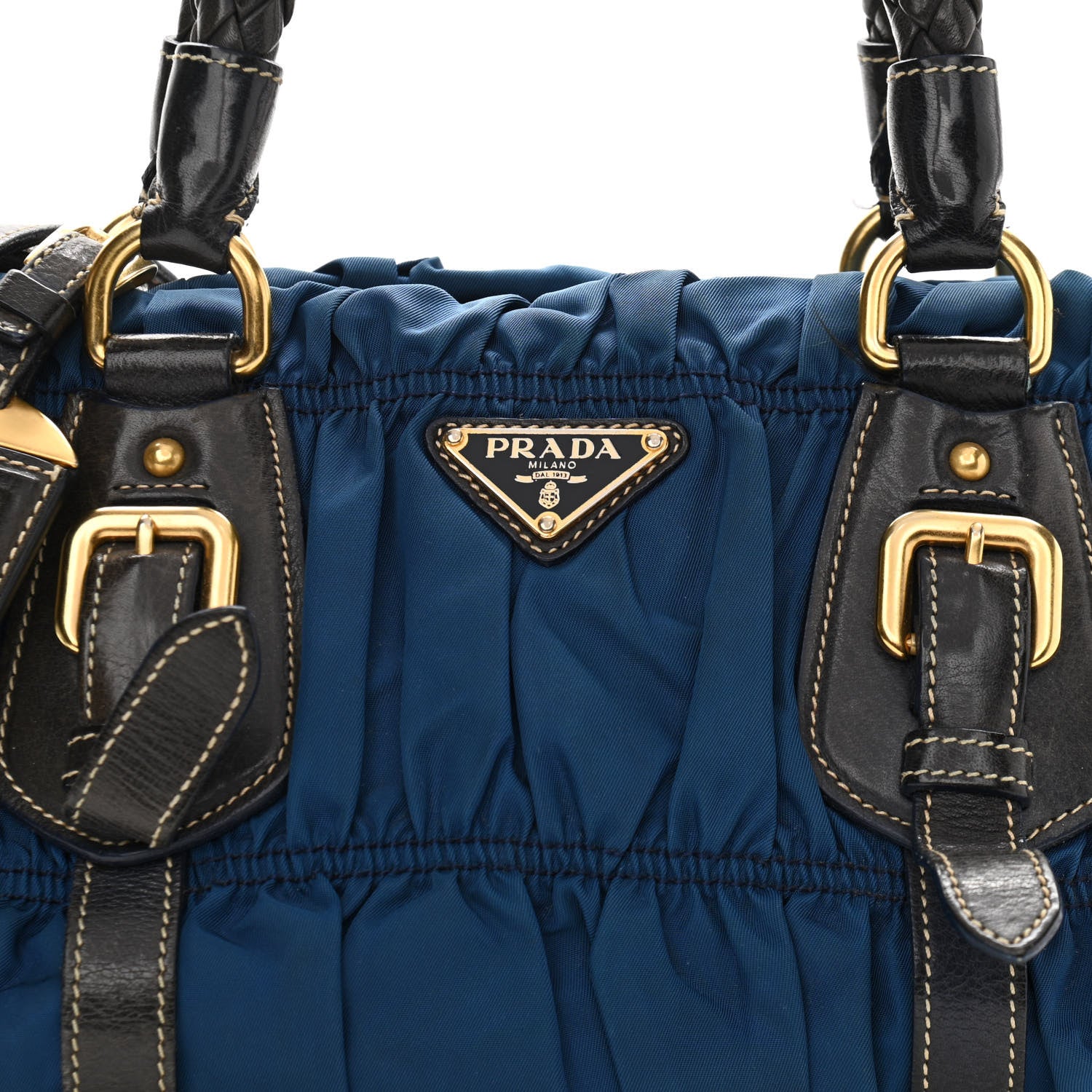 Prada Tessuto Nylon Gaufre Shopping Satchel Bleuette 7 of 18