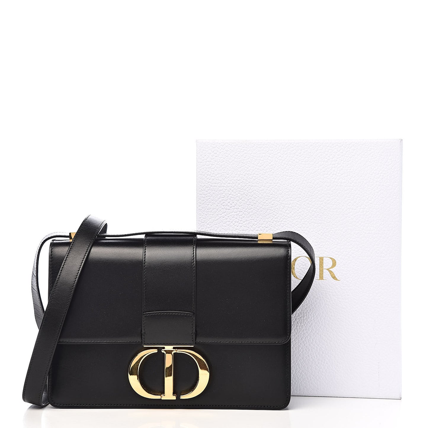 Smooth Calfskin 30 Montaigne Flap Bag Black