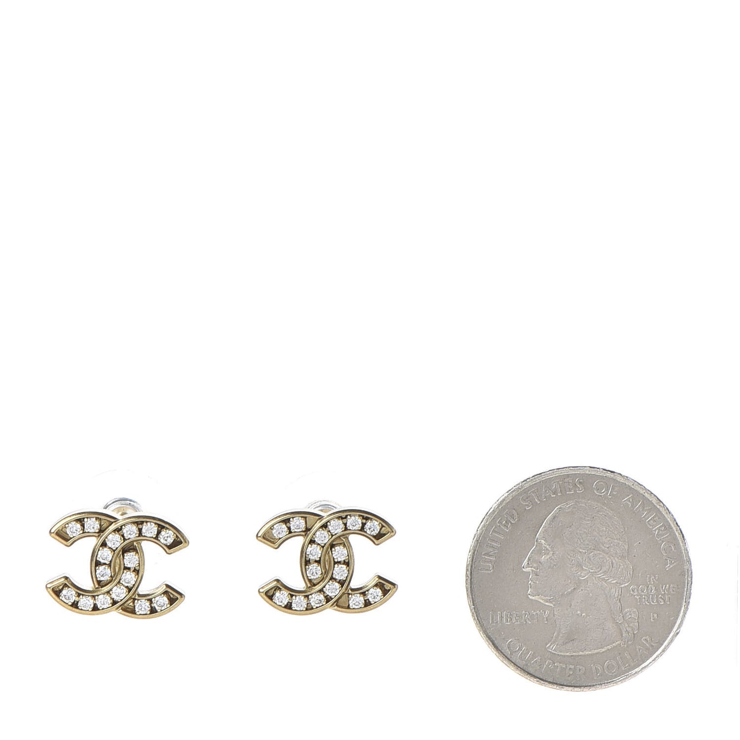 Crystal CC Earrings Gold