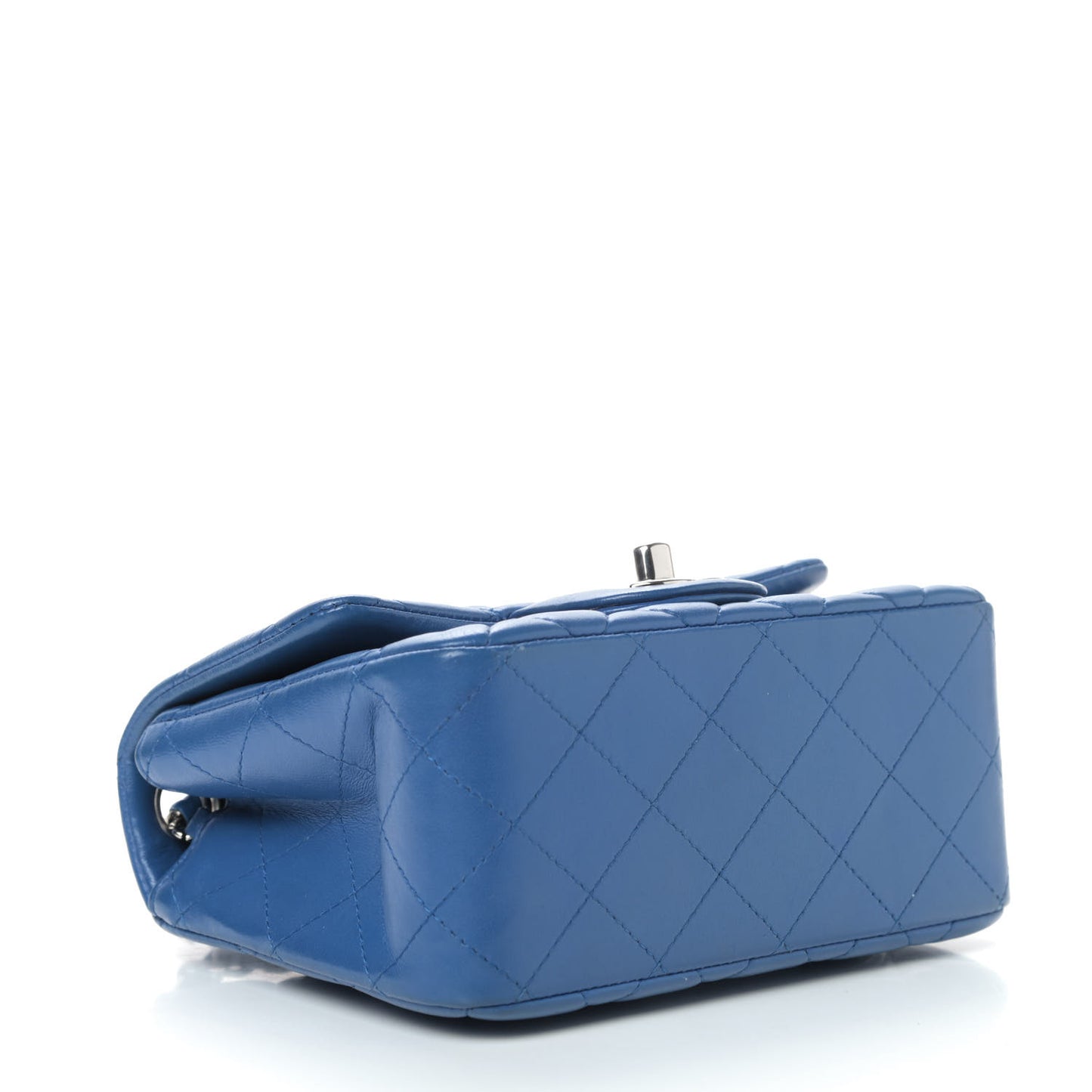 Lambskin Quilted Mini Square Flap Blue