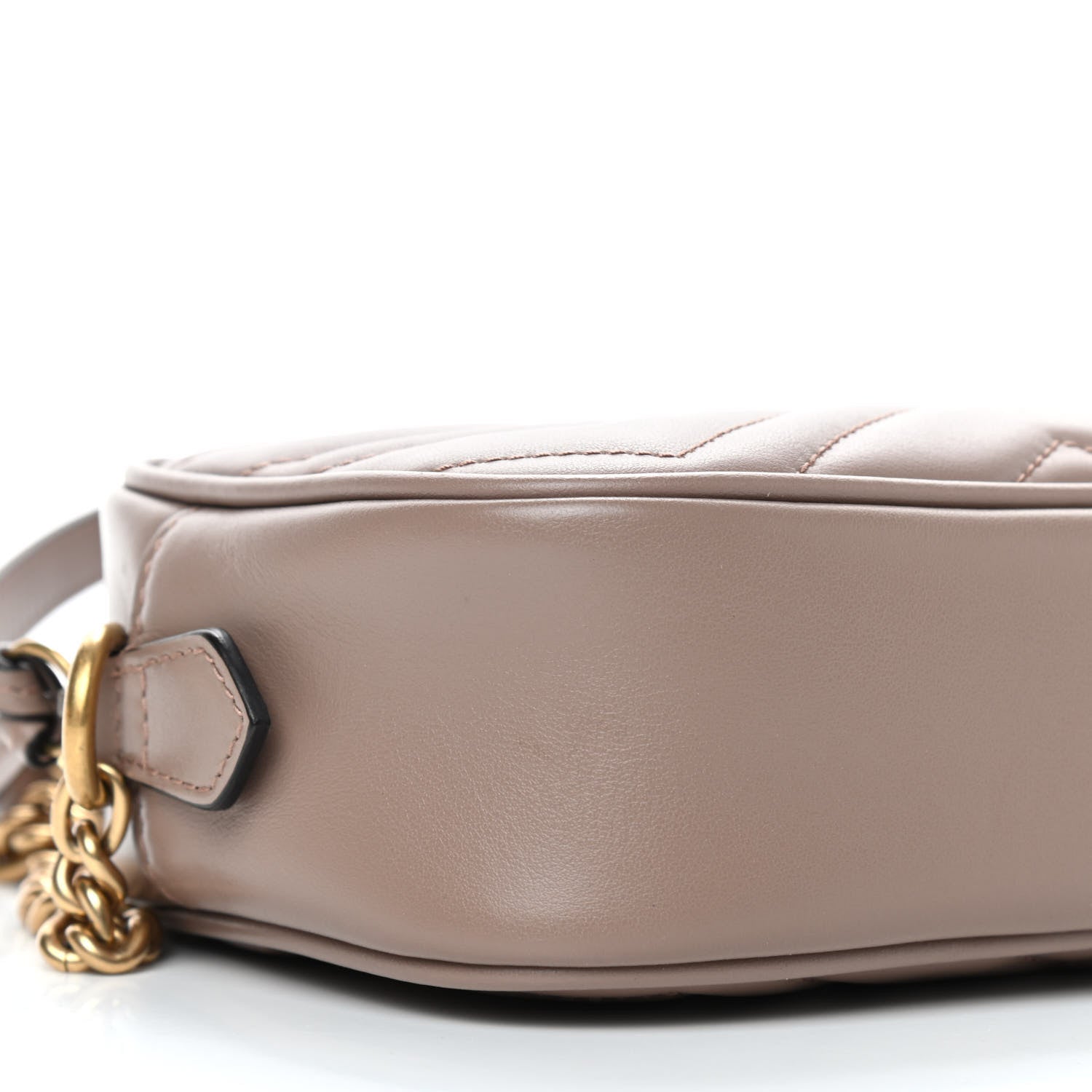 Gucci Calfskin Matelasse Mini GG Marmont Chain Shoulder Bag Porcelain Rose 8 of 9