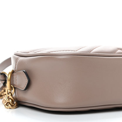 Gucci Calfskin Matelasse Mini GG Marmont Chain Shoulder Bag Porcelain Rose 8 of 9