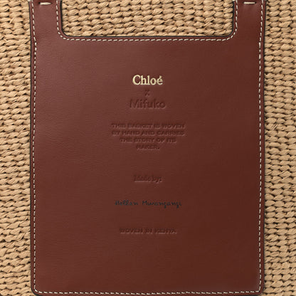 Chloe Raffia Calfskin Large Basket Tote Tan 7 of 9