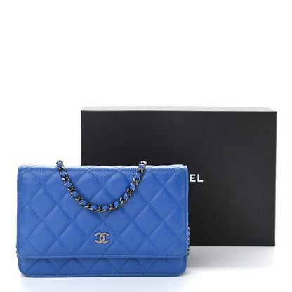Chanel Caviar Quilted Wallet On Chain WOC Blue 16 of 16