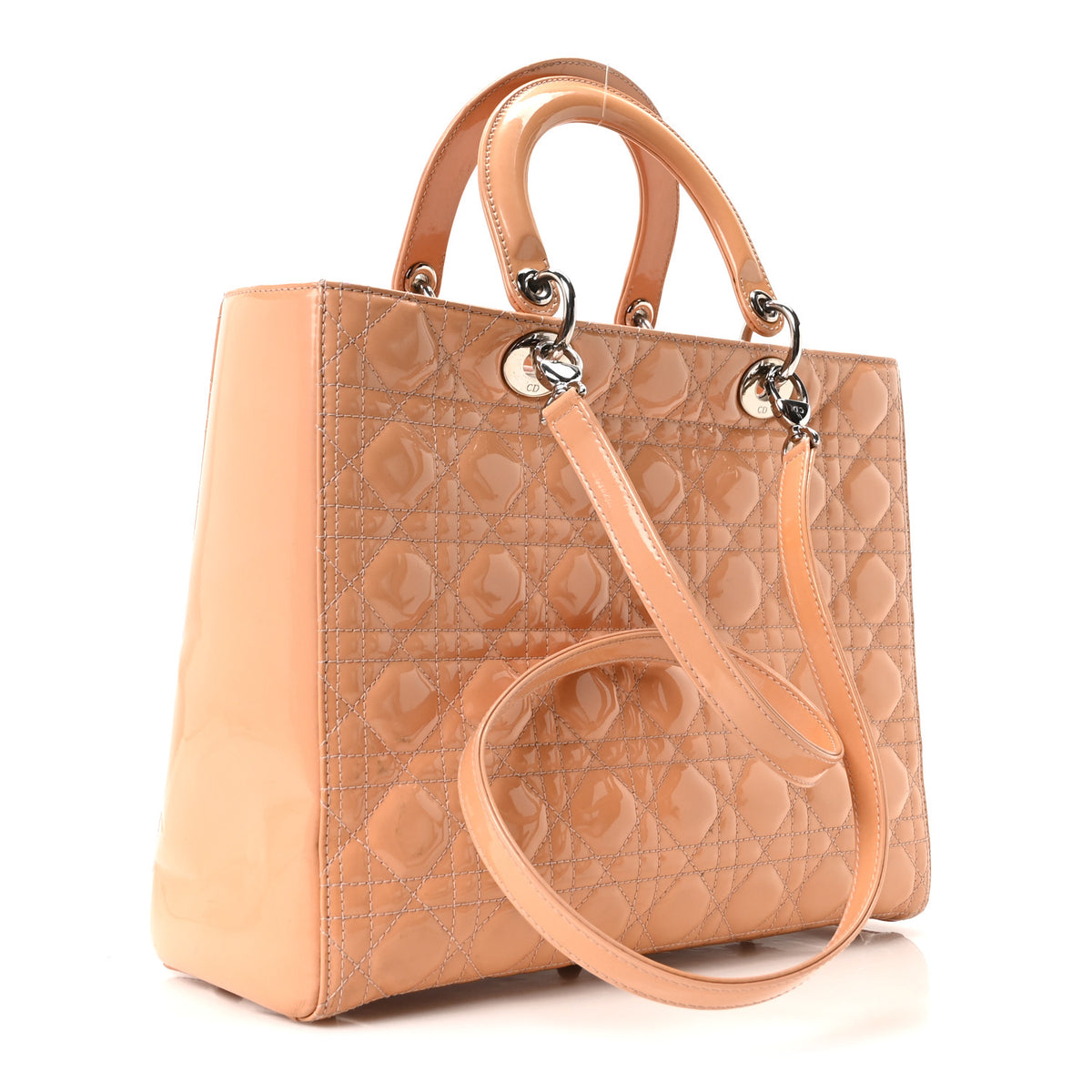 Christian Dior Patent Cannage Large Lady Dior Rose Clair 3 of 10