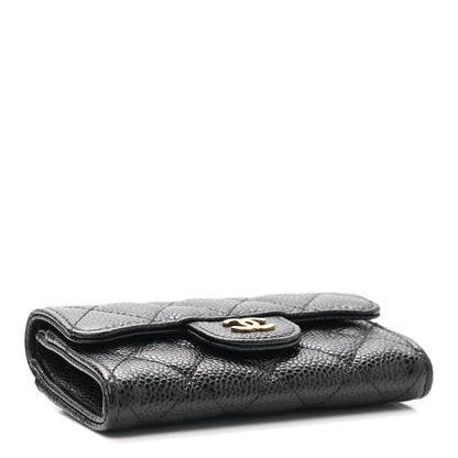 Chanel Caviar Quilted Flap Card Holder Wallet Black 3 of 9