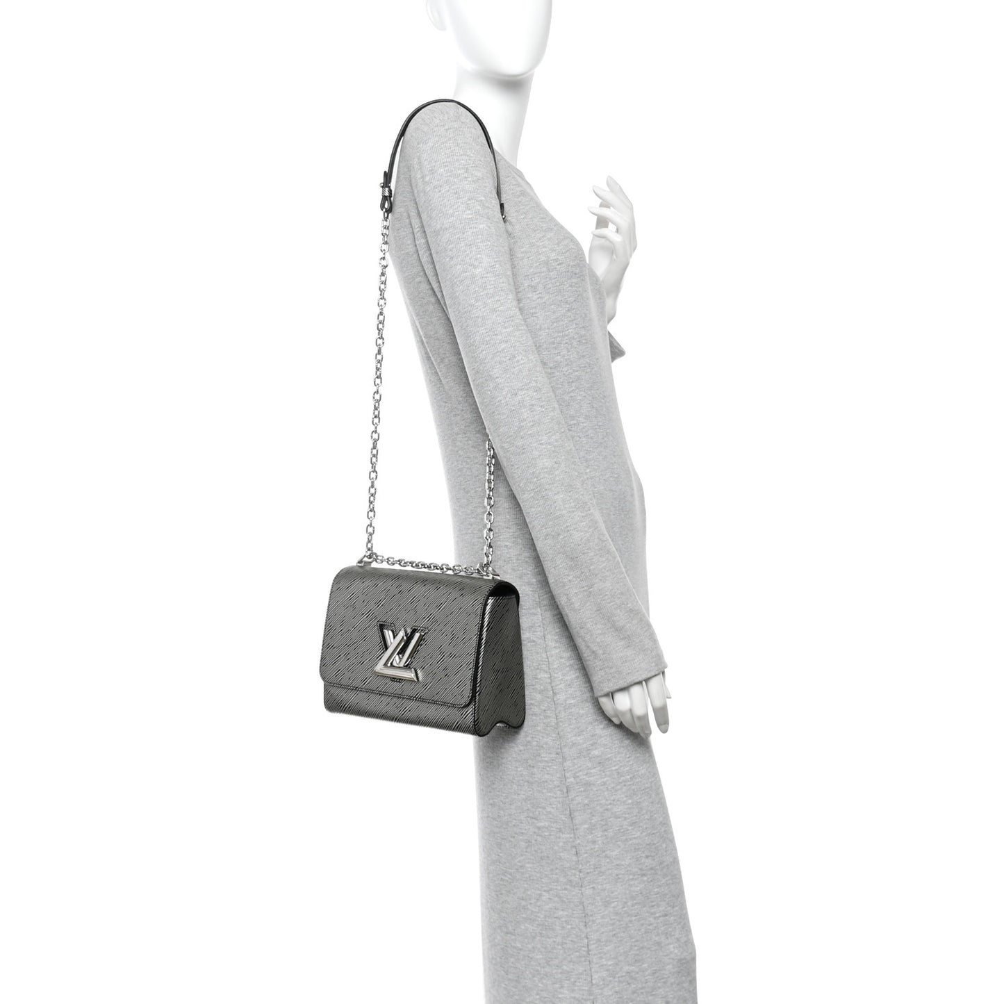 Epi Twist Shoulder Bag MM Platine