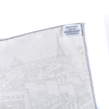 Hermes Silk Un Jardin sur le Toit Scarf 70 White Gris Multicolor 3 of 3