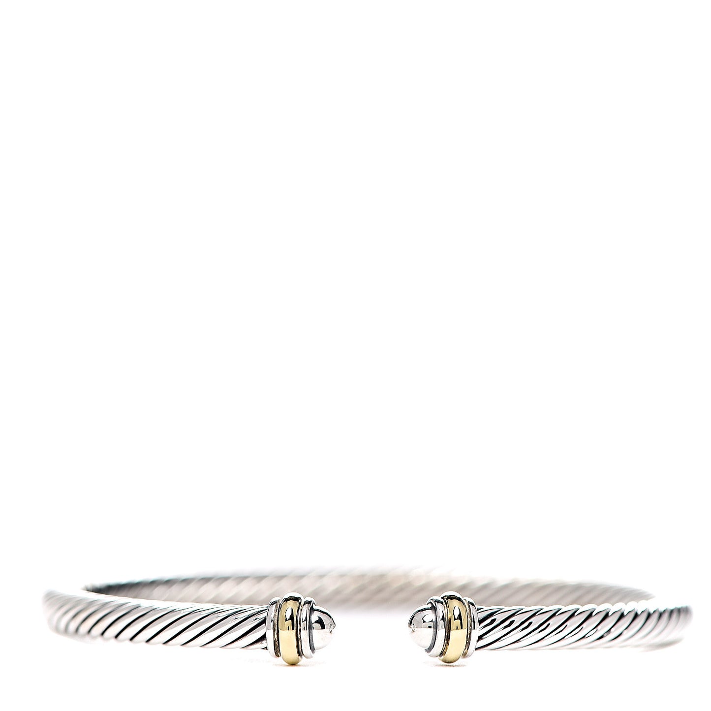 Sterling Silver 18K Yellow Gold 4mm Cable Classics Bracelet