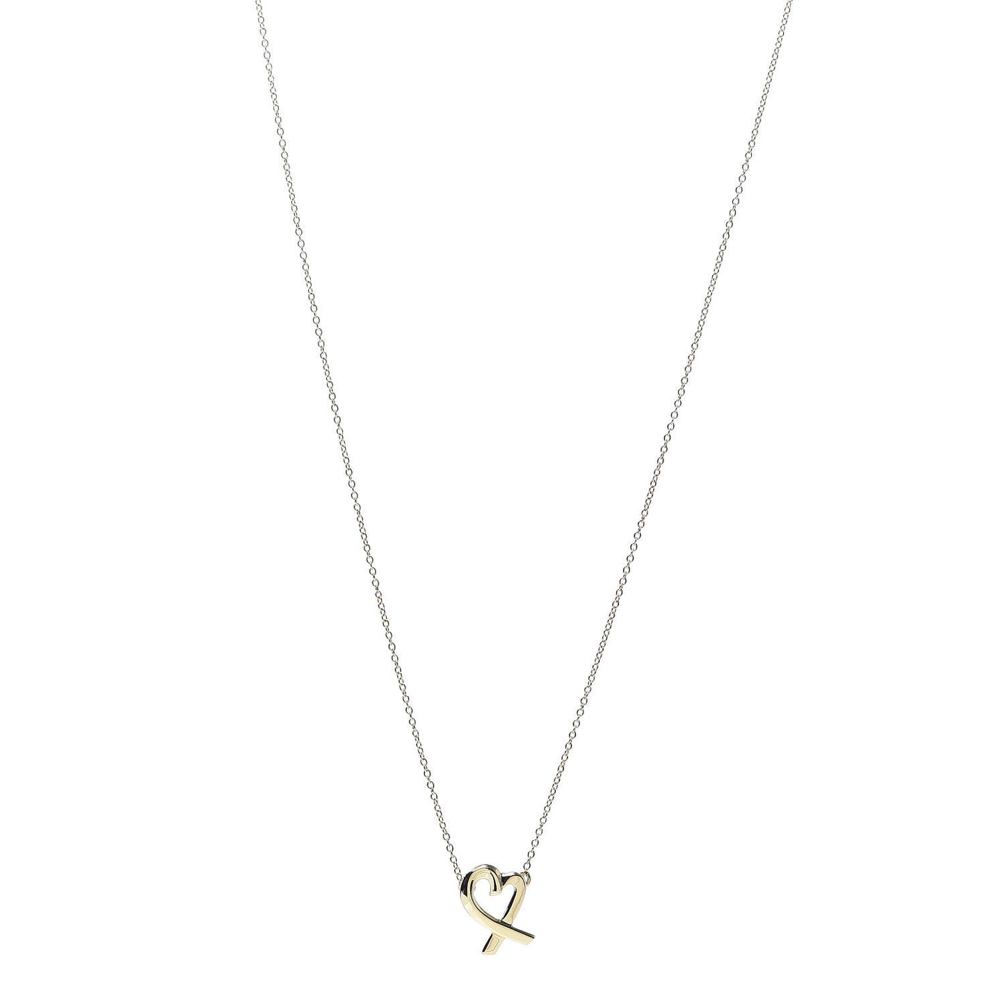 18K Yellow Gold Small Paloma Picasso Loving Heart Pendant Necklace
