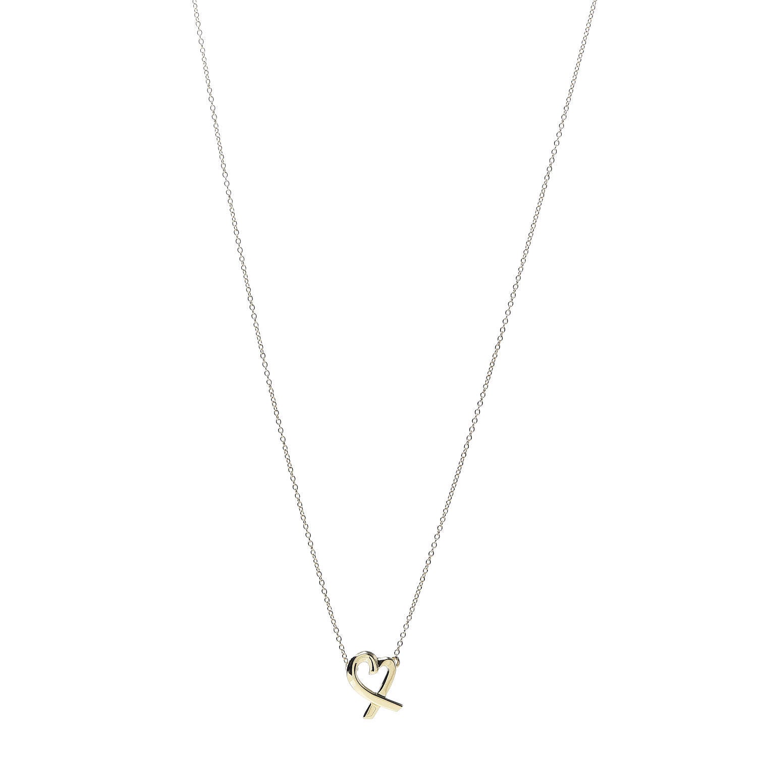 Tiffany 18K Yellow Gold Small Paloma Picasso Loving Heart Pendant Necklace 1 of 8
