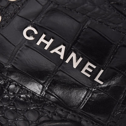 Chanel Calfskin Crocodile Embossed Mens Cocodile High Top Sneakers 43 Black 7 of 8