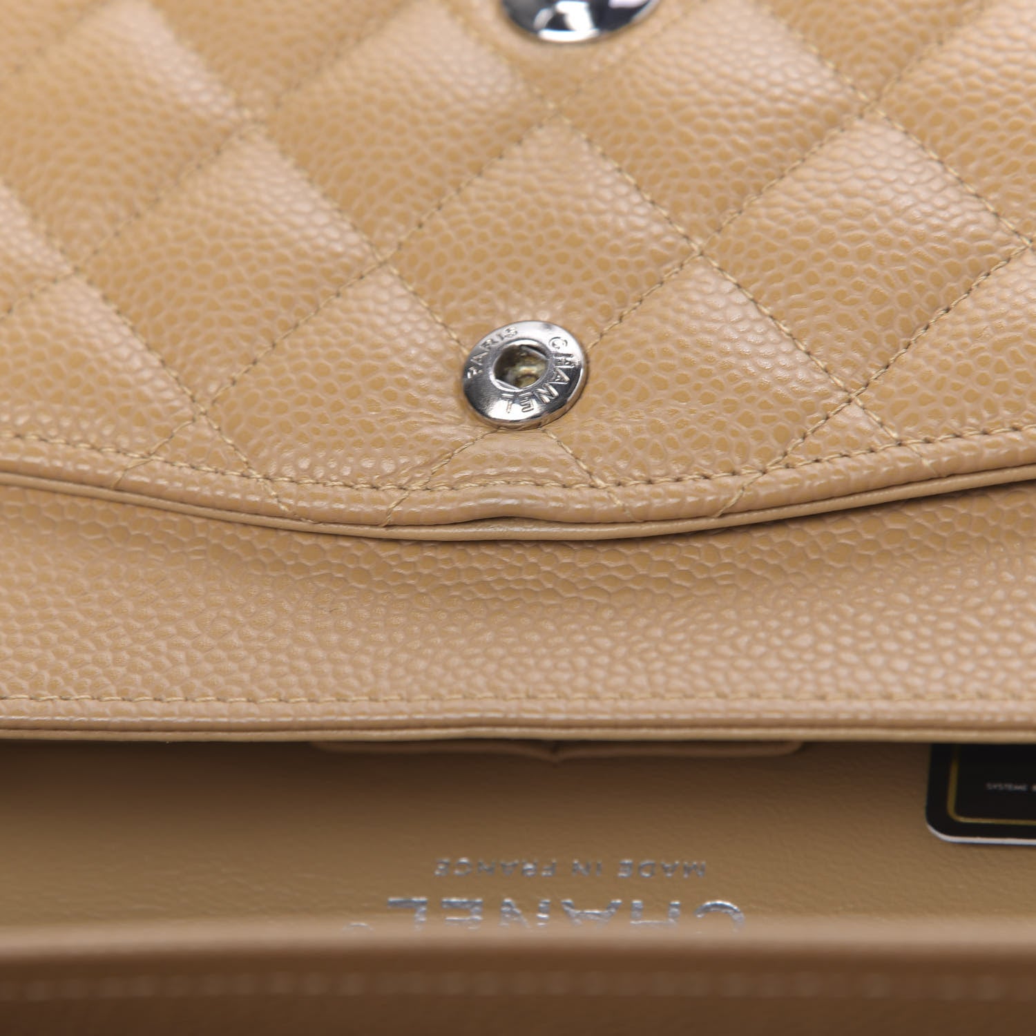 Chanel Caviar Quilted Medium Double Flap Beige 10 of 11