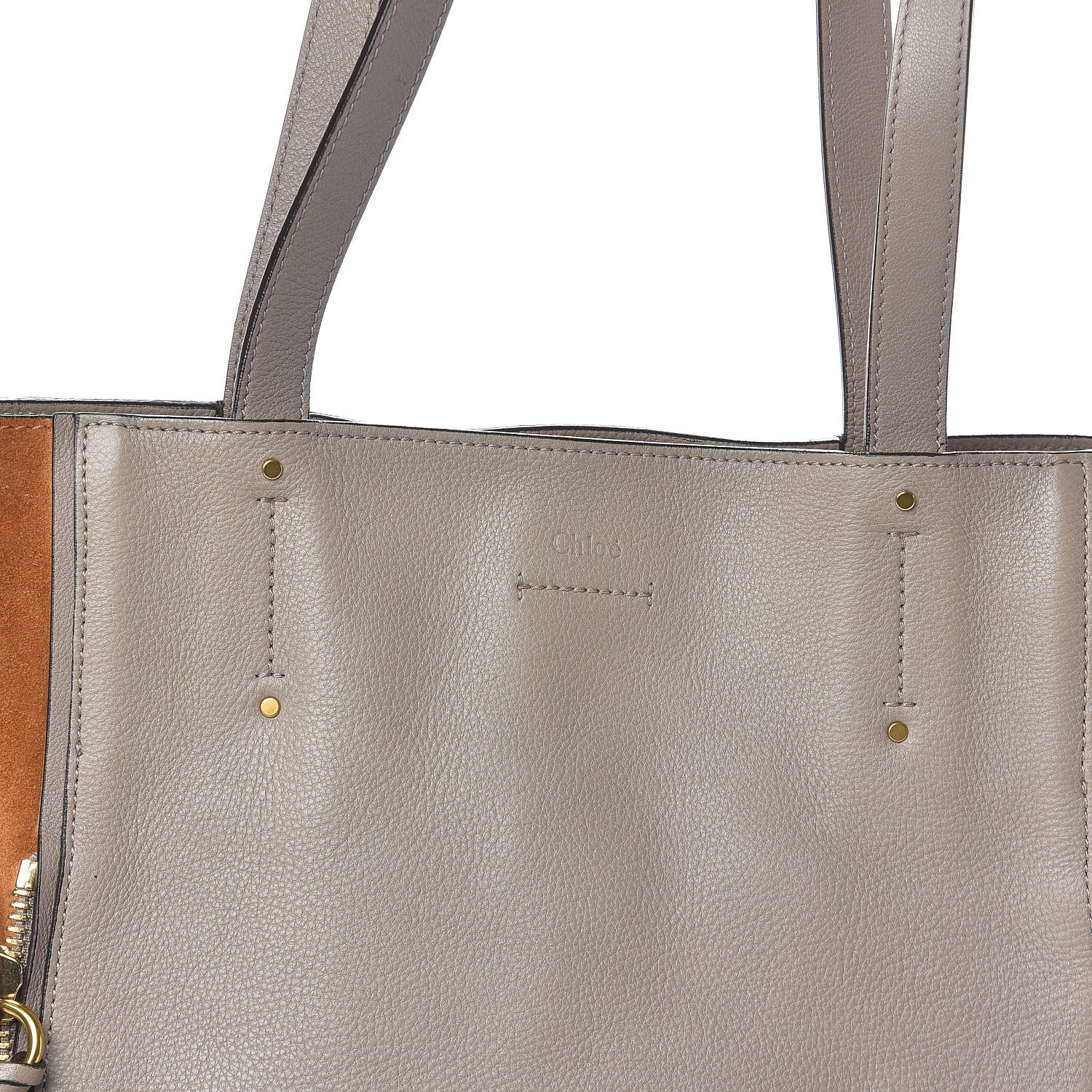 Chloe Smooth Calfskin Medium Milo Shopping Tote Motty Grey 11 of 13