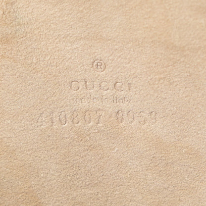 Gucci GG Supreme Monogram Blooms Suede Large Zip Pouch Beige Multicolor Dry Rose 9 of 9