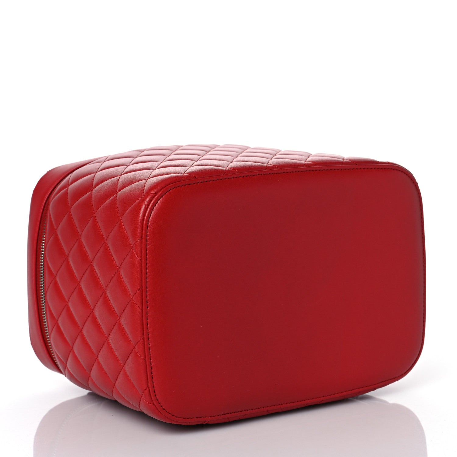 Chanel Lambskin Quilted Large Vanity Pouch Red 3 of 8