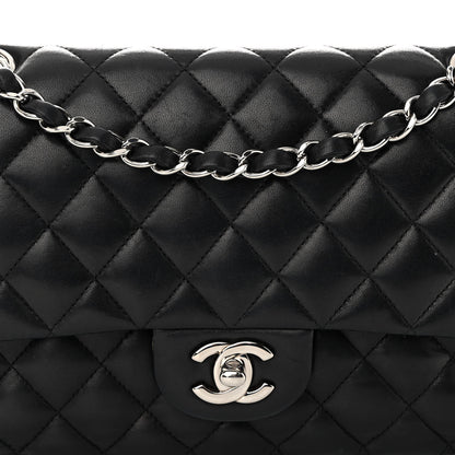 Chanel Lambskin Quilted Medium Double Flap Black 8 of 10