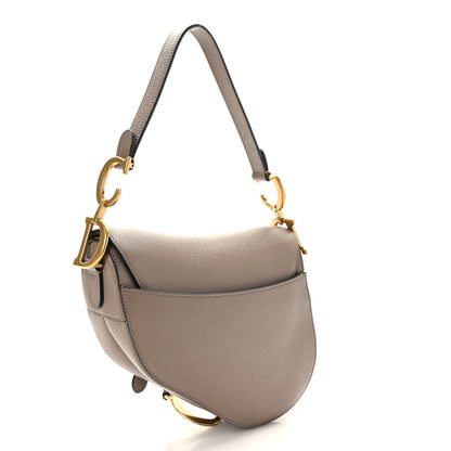 Christian Dior Grained Calfskin Saddle Bag Warm Taupe 3 of 9