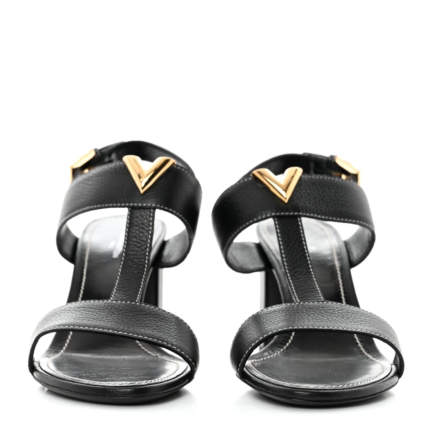 Grained Calfskin New Wave Sandals 38 Black