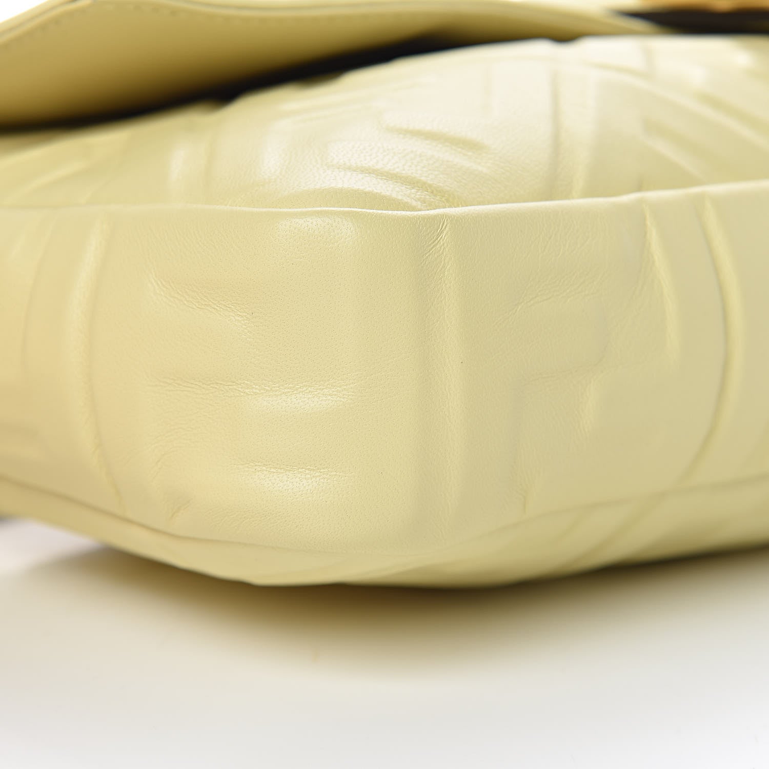 Fendi Nappa FF 1974 Embossed Large Baguette Banana 13 of 18