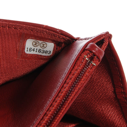 Chanel Lambskin Quilted Wallet On Chain WOC Red 9 of 9