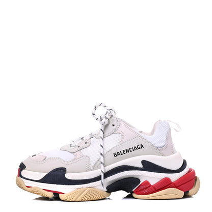 Balenciaga Fabric Mesh Womens Triple S Sneakers 38 Grey Red White 1 of 15