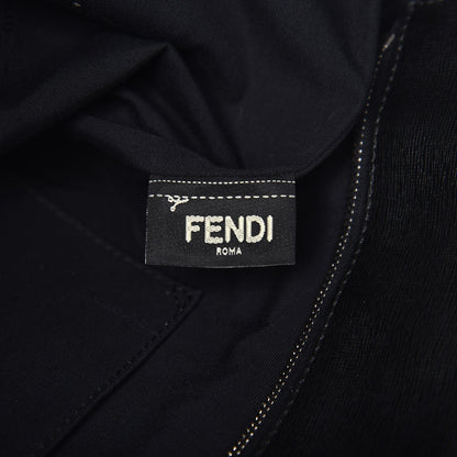 Fendi Vitello Elite Cuoio Monster Buggies Medium Roll Tote Cedro Black 7 of 9