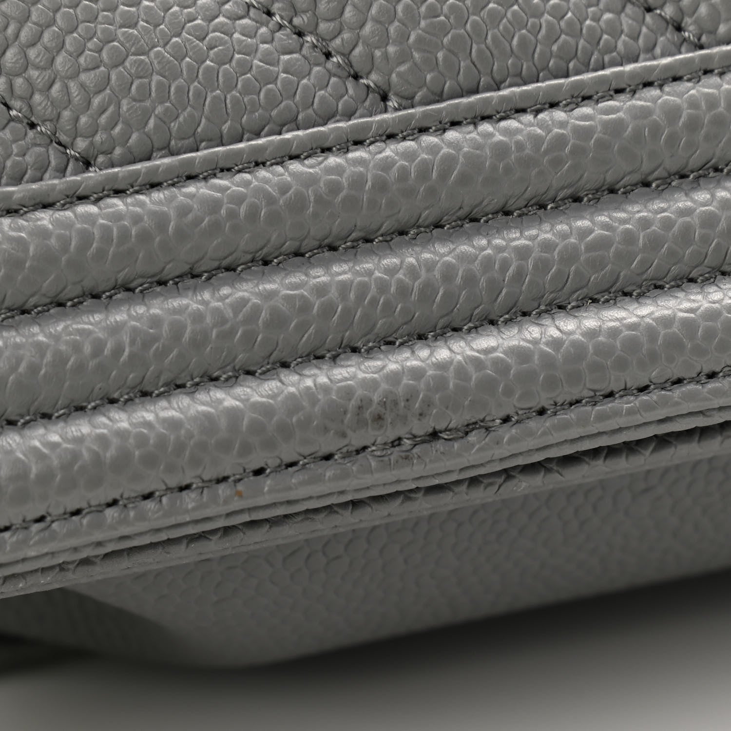 Chanel Caviar Chevron Quilted New Medium Boy Flap Grey 8 of 10