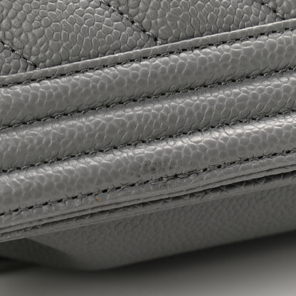 Chanel Caviar Chevron Quilted New Medium Boy Flap Grey 8 of 10