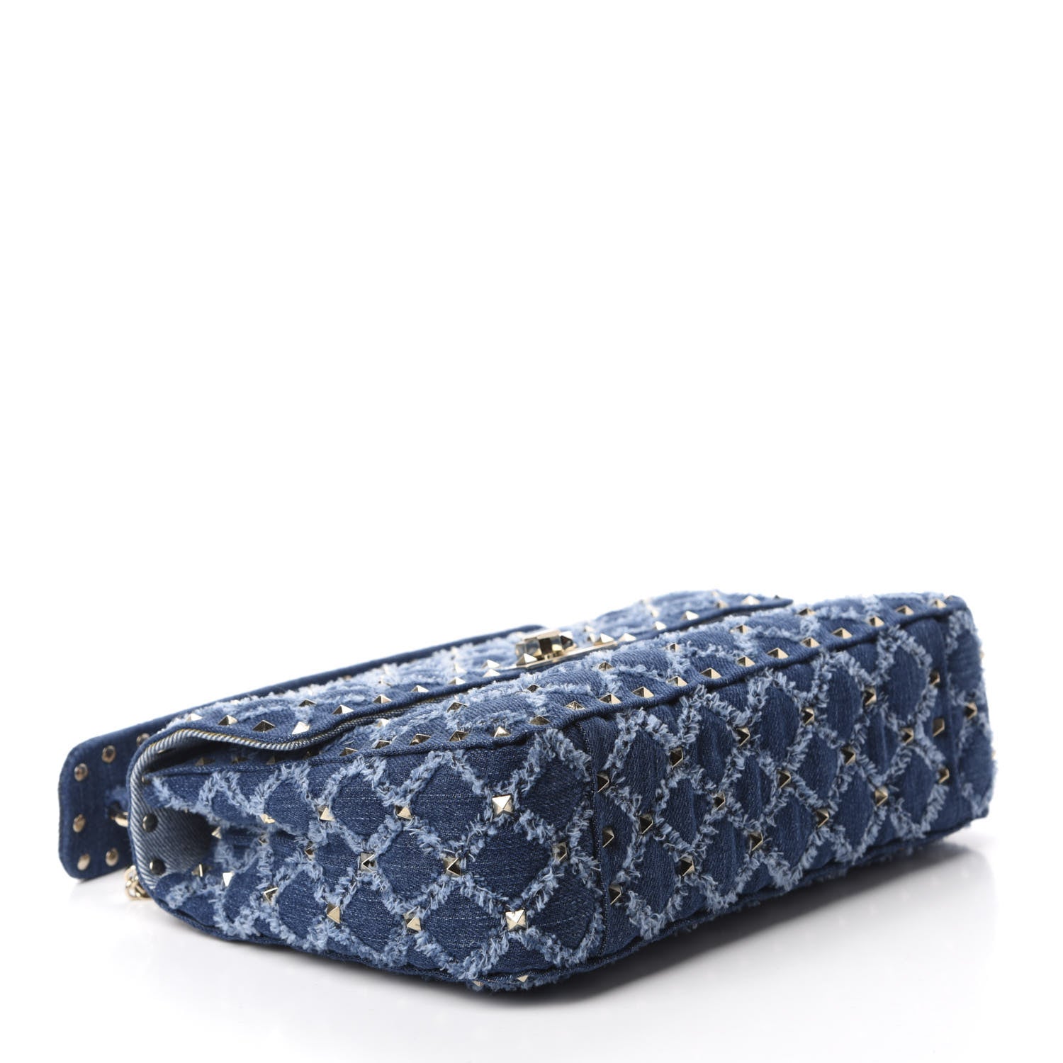 Valentino Garavani Denim Medium Rockstud Spike Shoulder Bag Denim 4 of 9