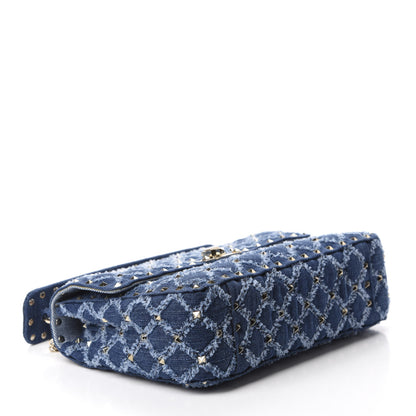 Valentino Garavani Denim Medium Rockstud Spike Shoulder Bag Denim 4 of 9