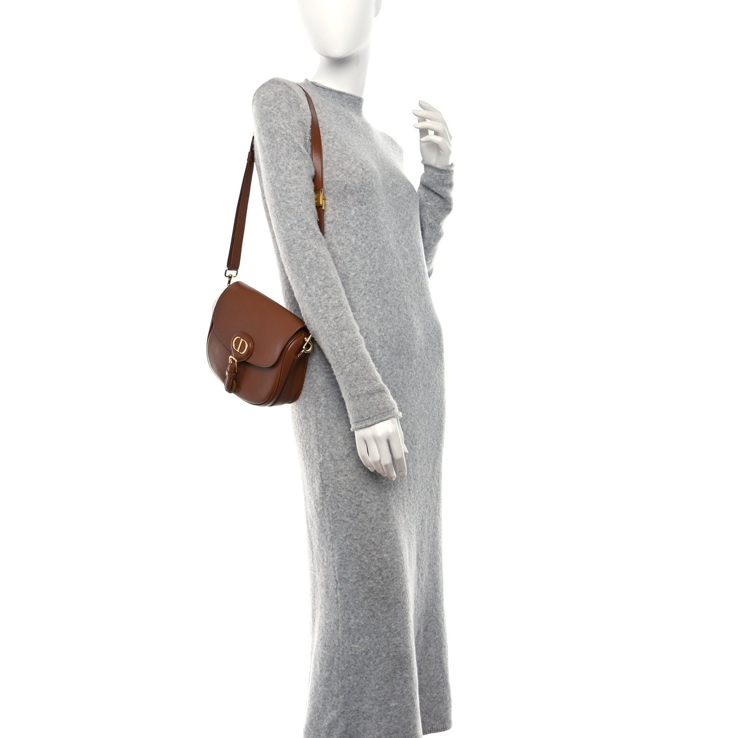 Box Calfskin Medium Bobby Flap Dark Tan