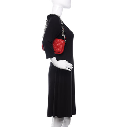 Christian Dior Lambskin Cannage Lady Dior Pochette Red 2 of 10