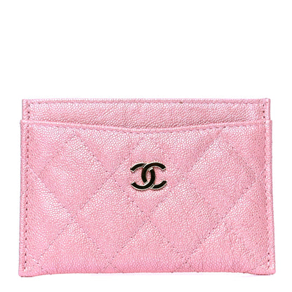 Chanel Iridescent Caviar Quilted Card Holder Rose Pink 1 of 4