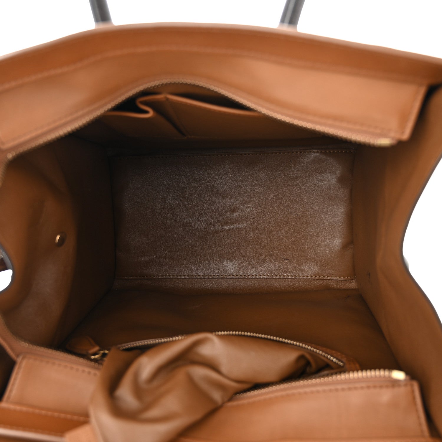 Celine Smooth Calfskin Mini Tri-Color Luggage White Brown 5 of 13