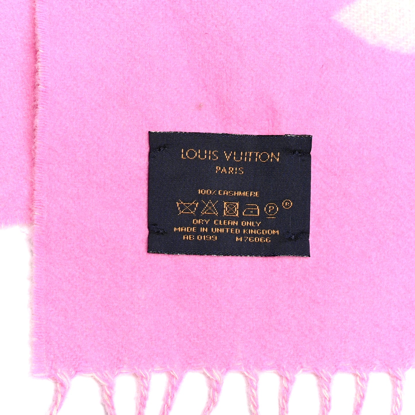 Cashmere Monogram Reykjavik Scarf White Pink