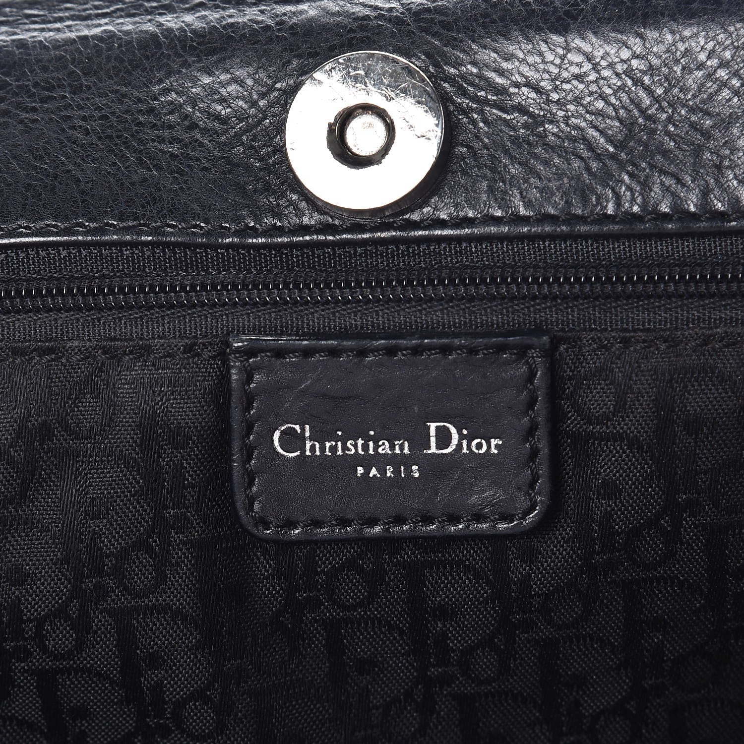 Christian Dior Calfskin CD Flight Tote Black 6 of 12