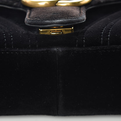 Gucci Velvet Matelasse Mini GG Marmont Shoulder Bag Black 18 of 21