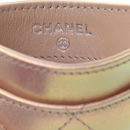 Chanel Iridescent Calfskin Quilted Card Holder Pink 6 of 8